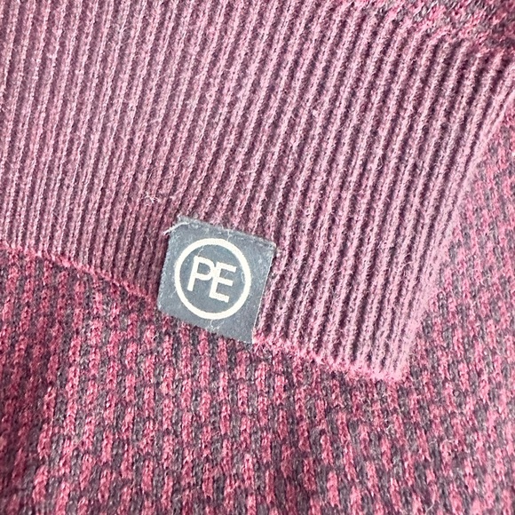 Perry Ellis Sweater‎ Men's Long Sleeve 1/4 Zip Mock Neck Pullover purple size L - Picture 9 of 11